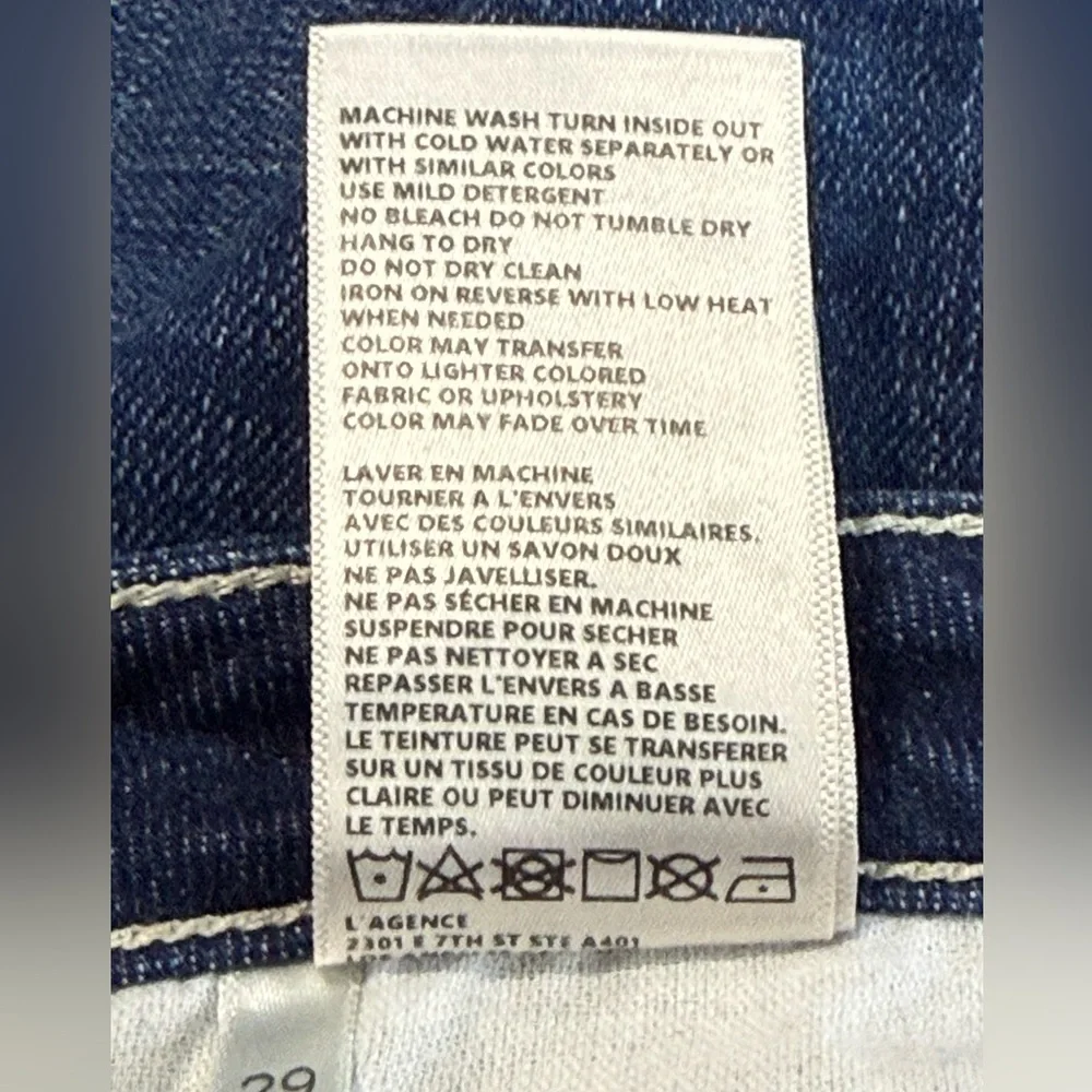 L'AGENCE Womens High-Rise Wide-Leg Cropped Jeans Size 29 Stretch
